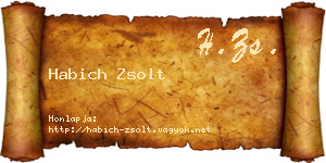 Habich Zsolt névjegykártya